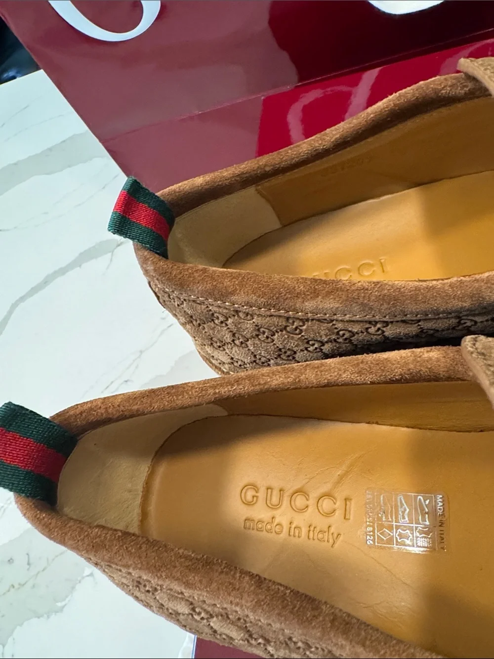 Gucci brown suede